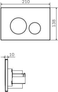 Кнопка смыва Am.Pm PRO L I049001 белый